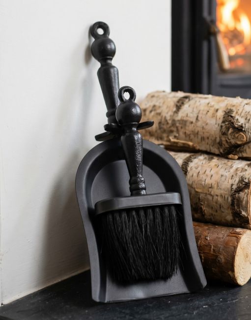 "Duchess" Black Iron Shovel and Brush Set by the Fire "Duchess" Black Iron Shovel and Brush Set by the Fire