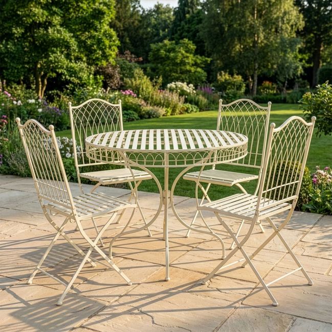 Classic Four Piece Bistro Set in Cream 