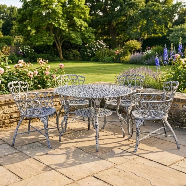 Antique Cream "Edworth Manor" Four Seater Dining Set 