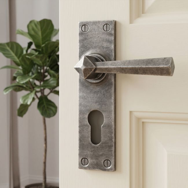 Aged Pewter Lever Euro Door Handle