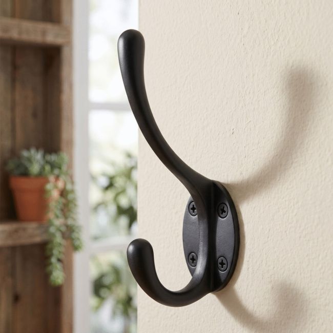 "Hastings" Iron Coat Hook in Black "Hastings" Iron Coat Hook in Black