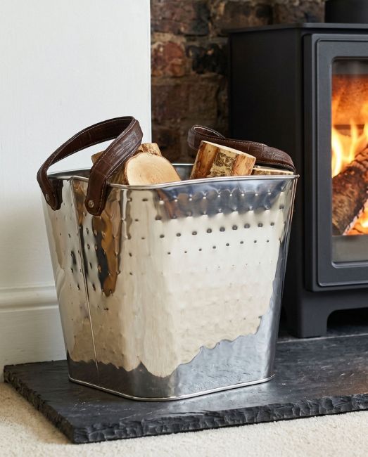"Keatley" Square Stainless Steel Log Holder in Situ "Keatley" Square Stainless Steel Log Holder in Situ