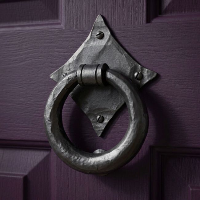 The "Lorien" Ring Door Knocker Shown Mounted on a Purple Front Door - Digital Illustration The "Lorien" Ring Door Knocker Shown Mounted on a Purple Front Door - Digital Illustration