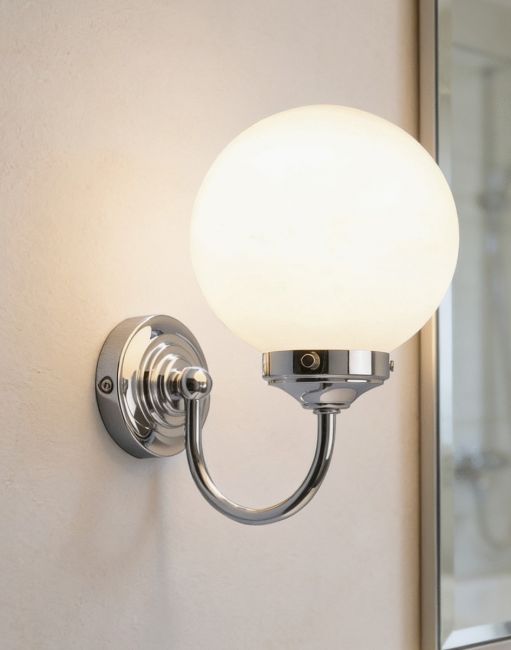 "Paddock Wood" Dome Wall Light Finished in a Polished Chrome