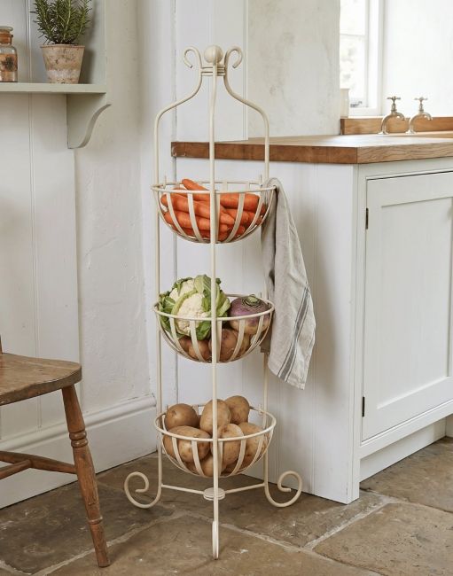 The "Provins" Cream Vegetable Rack in a Traditional Cream Country Kitchen - Digital Illustration The "Provins" Cream Vegetable Rack in a Traditional Cream Country Kitchen - Digital Illustration