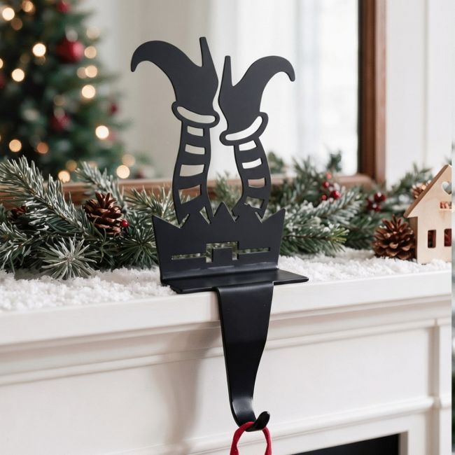 "Tinsel Toes" Stocking Holder in Black "Tinsel Toes" Stocking Holder in Black