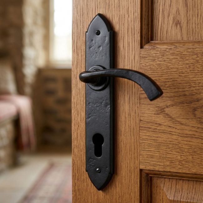 Black Gothic Design Espagnolette Lock Set Black Gothic Design Espagnolette Lock Set