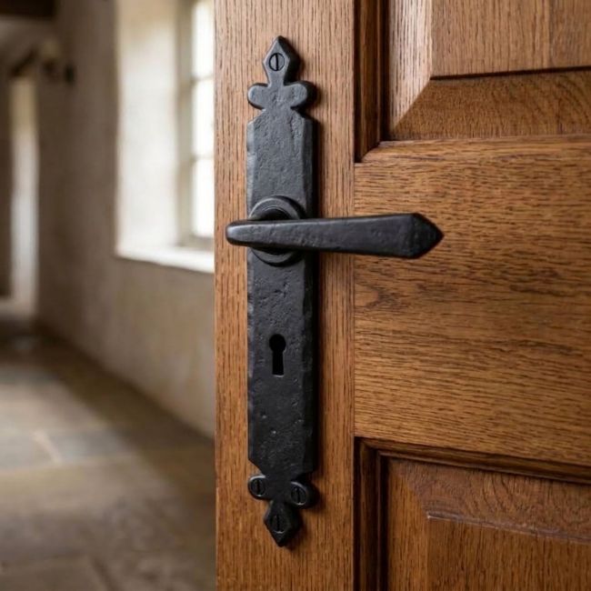 Tudor Design Lever Handles Finished In Black Tudor Design Lever Handles Finished In Black