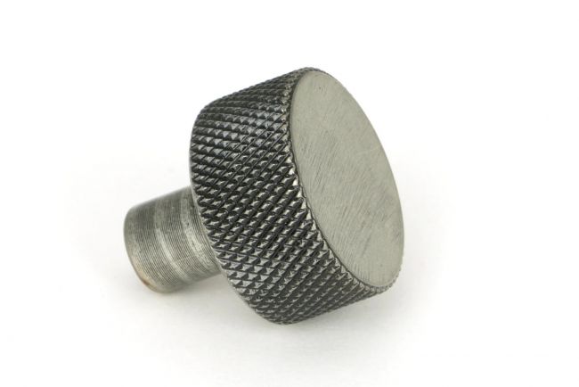 "Vesper" Knurled Edge Cabinet Knob in Pewter - 25mm
