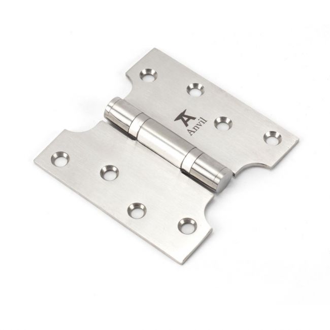 The 2" Heavy Duty Parliament Door Hinges (Pair) in Polished Nickel Shown on a White Background