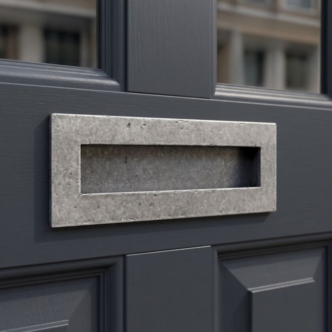Cast Brass Traditional Letter Plate in Pewter Cast Brass Traditional Letter Plate in Pewter