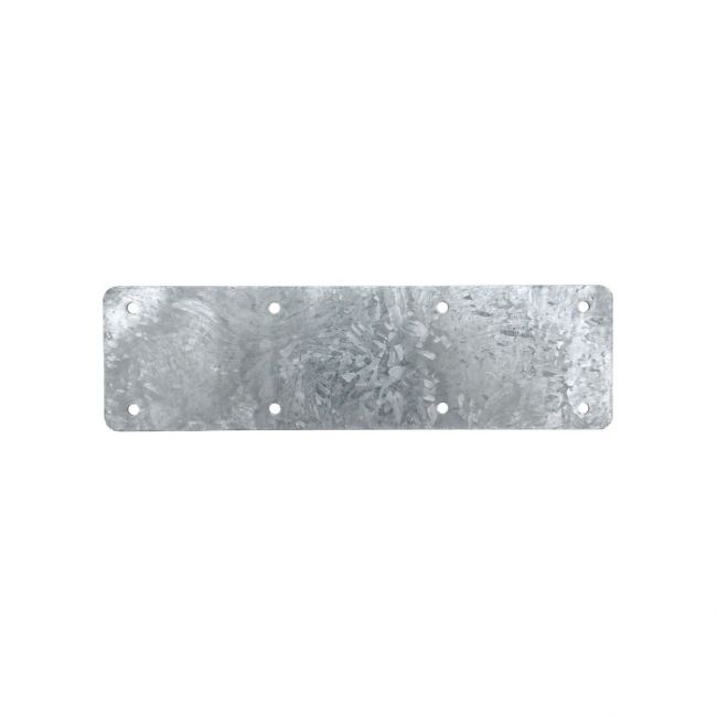 The 350mm Galvanised Railway Sleeper Straight Joining Plate on a White Background 
