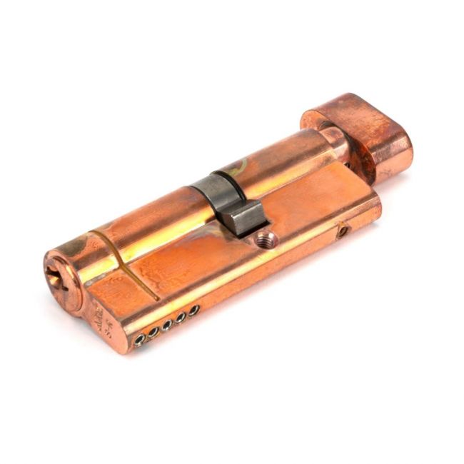 5-Pin Euro Cylinder Thumbturn Lock Keyed to Differ - 35T/45 - Polished Bronze