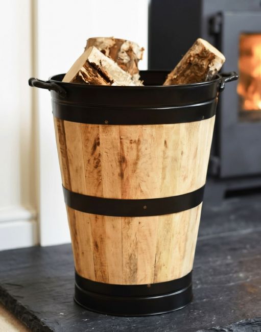 "Lornedale" Wooden and Cast Iron Log Holder - 39cm "Lornedale" Wooden and Cast Iron Log Holder - 39cm