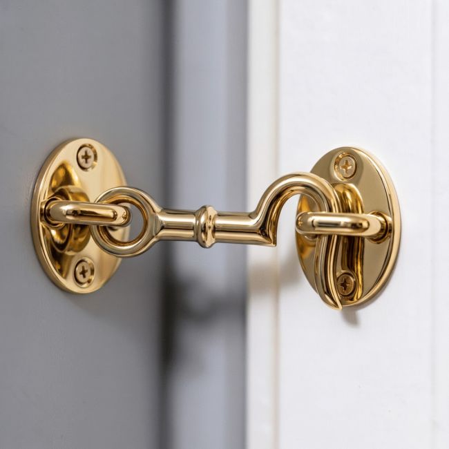 Cabin Hook Loose Ring Type Finished in Polished Brass