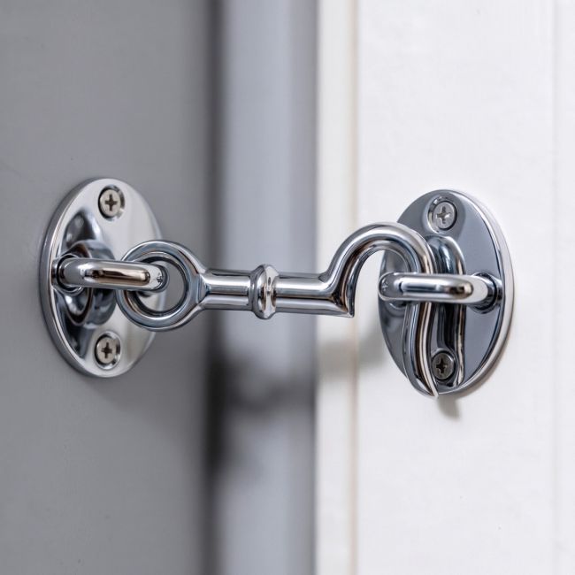 4" Bright Chrome Cabin Hooks Loose Ring Type