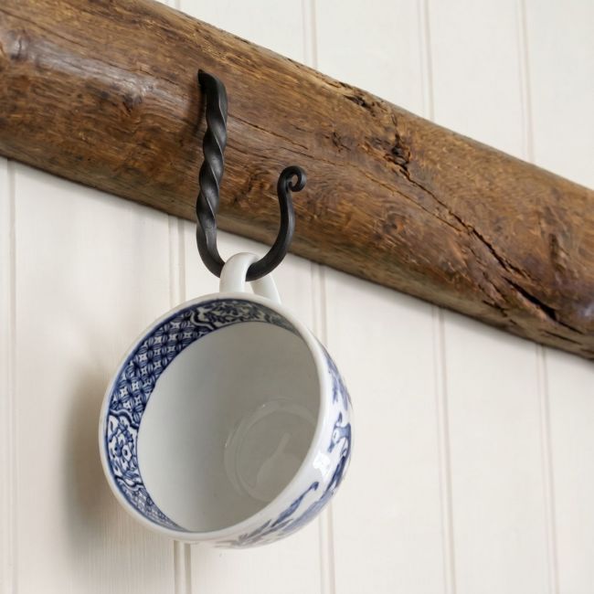 Blacksmith Style Cup Hook Finished in a Black Finish Blacksmith Style Cup Hook Finished in a Black Finish