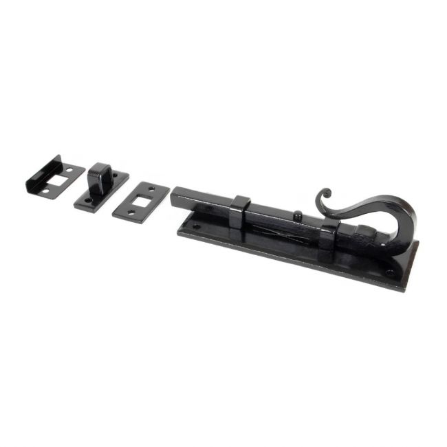 The 6" Shepherds Crook Security Bolt for Windows & Doors in a Black Finish 