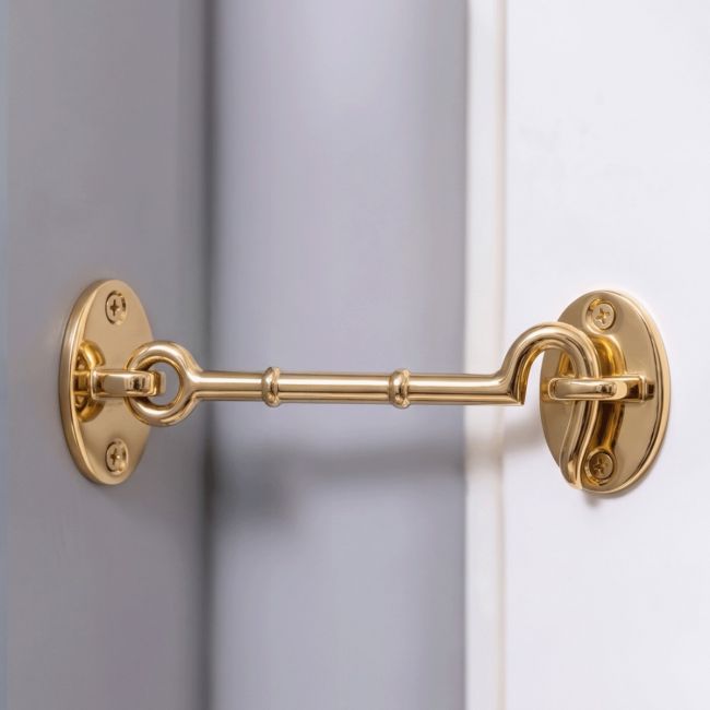 Cabin Hook Loose Ring Type Finished in Polished Brass