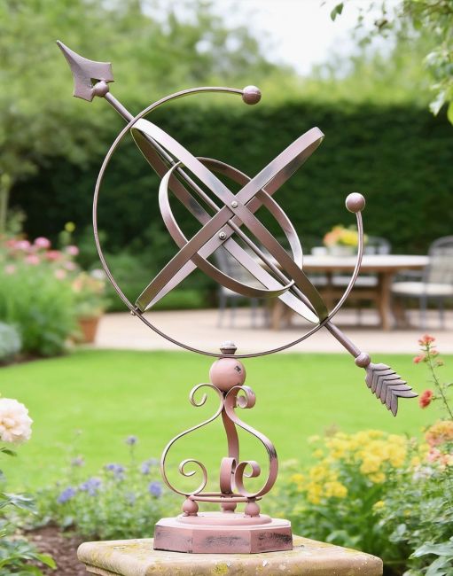 Concordia Armillary Wrought Iron Scroll Design in Situ in the Garden