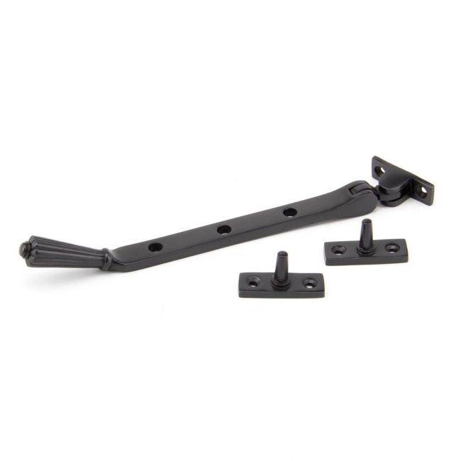 The 8 Inch Aged Bronze Georgian Reeded Casement Window Stay on a White Background The 8 Inch Aged Bronze Georgian Reeded Casement Window Stay on a White Background