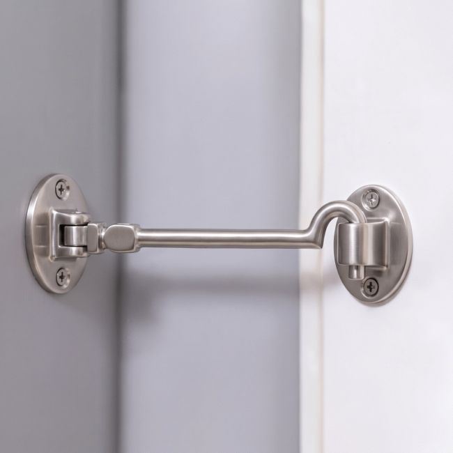 Satin Chrome Silent Type Heavy Cabin Hook Satin Chrome Silent Type Heavy Cabin Hook