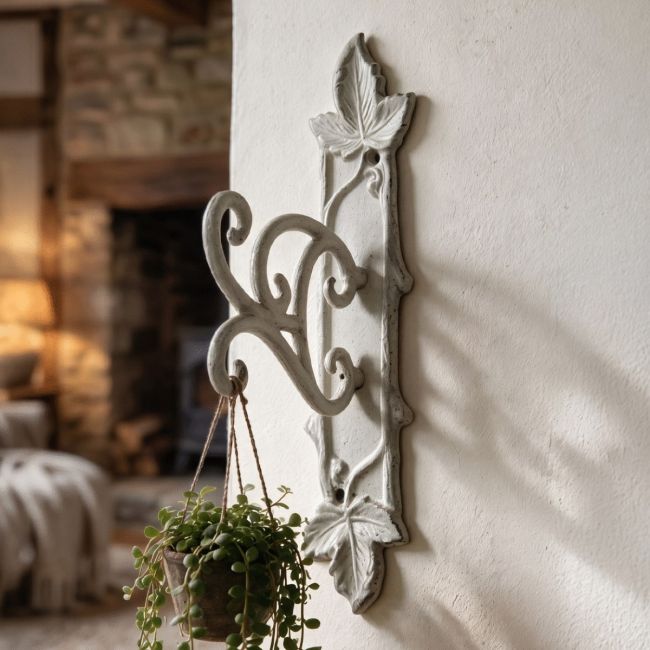 Abstract Leaf Design Hook Finished In a Light Grey Abstract Leaf Design Hook Finished In a Light Grey