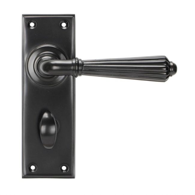 The Aged Bronze Classic Fluted Period Privacy Suite Bathroom Lever Handles