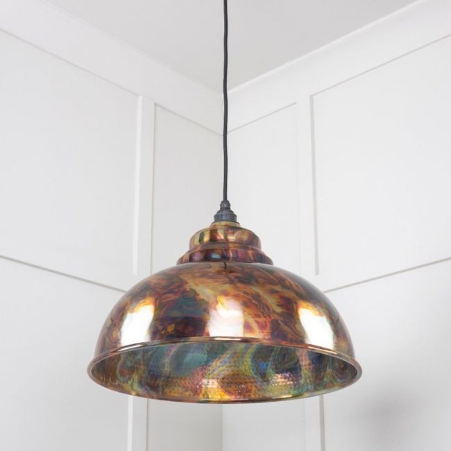 The Arcus Spun Pendant Light in Burnished Finish Shown from a Low Angle 