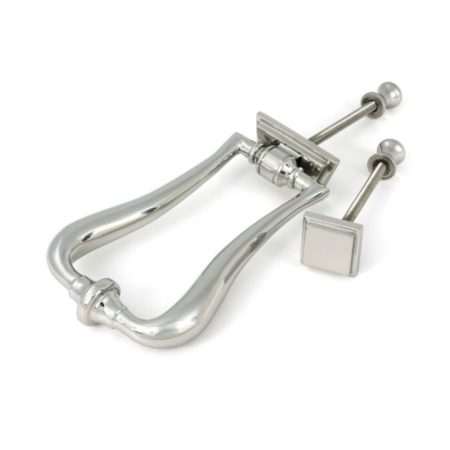 Art Deco Geometric Loop Door Knocker - Polished Stainless Steel