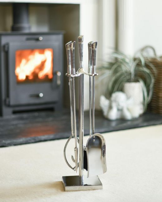 "The Aylesbury" Polished Companion Set In A Fire Side Setting "The Aylesbury" Polished Companion Set In A Fire Side Setting