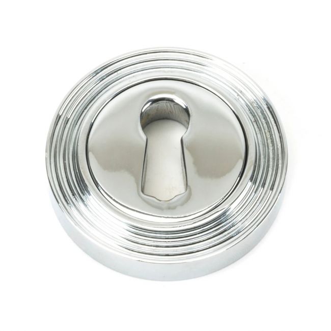 The Beehive Concealed Standard Keyhole Escutcheon - Polished Chrome on a White Background The Beehive Concealed Standard Keyhole Escutcheon - Polished Chrome on a White Background