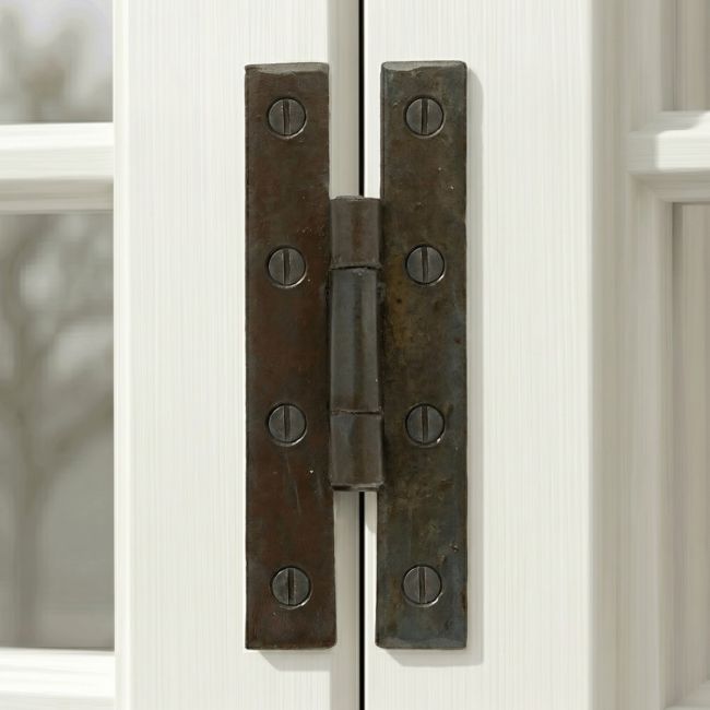 The Beeswax 3¼" Inch H Hinge Pair Mounted on a Classic White Window Frame - Digital Illustration