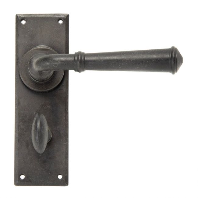 Traditional Reeded Detail Bathroom Privacy Lock Handle Set - Beeswax