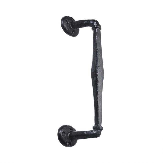 Black Antique Cranked Pull Handle - 240mm Rustic Sliding Barn Door Grab