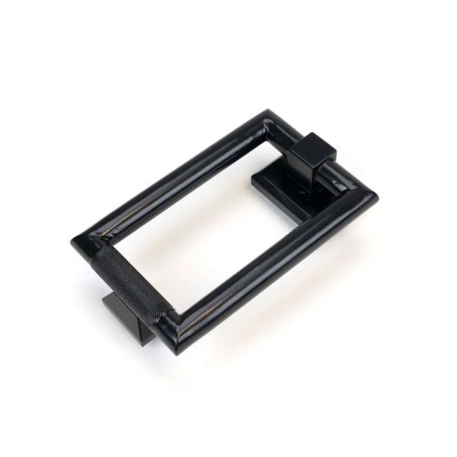 Modern Knurled Rectangular Door Knocker - Black Modern Knurled Rectangular Door Knocker - Black
