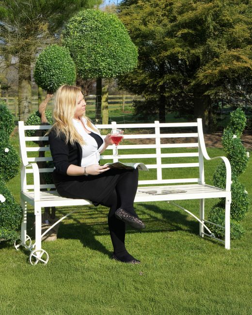 "The Brierley" Wrought Iron Garden Bench to Scale "The Brierley" Wrought Iron Garden Bench to Scale