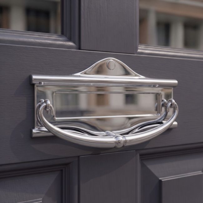Bright Chrome Letter Plate & Knocker Bright Chrome Letter Plate & Knocker