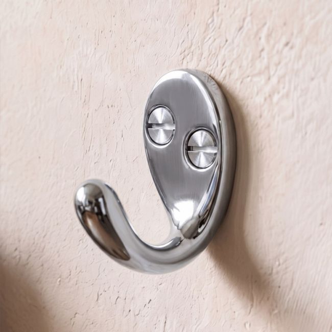 Bright Chrome Single Pronged Coat Hook