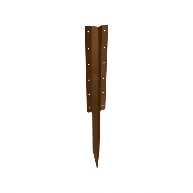 The Brown Heavy Duty Railway Sleeper Straight Spikes - Inline Timber Raised Bed Anchors on a White Background The Brown Heavy Duty Railway Sleeper Straight Spikes - Inline Timber Raised Bed Anchors on a White Background