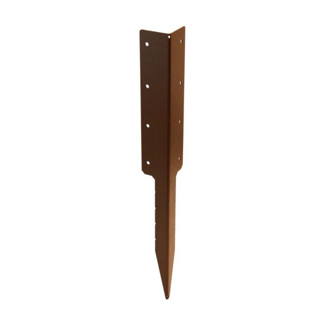 The Brown Railway Sleeper Corner Spikes - Double on a White Background 
