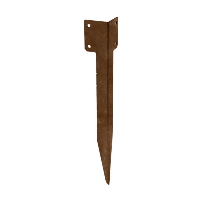 The Brown Railway Sleeper Corner Spikes - Single on a White Background 