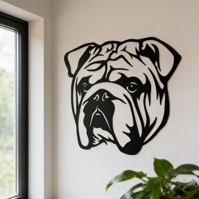 Bulldog Wall Art in Situ on a White Wall Bulldog Wall Art in Situ on a White Wall