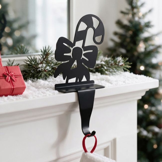 Candy Cane Stocking Holder Created From Iron Candy Cane Stocking Holder Created From Iron