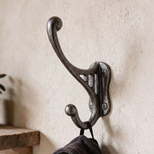 Bayswater Coat Hook in a Polished Iron Finish Bayswater Coat Hook in a Polished Iron Finish