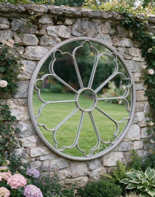 Circular Garden Wall Mirror