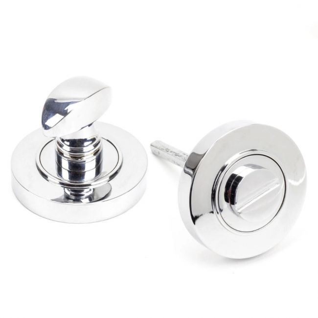 The Concealed Plain Bathroom Turn & Release Set - Polished Chrome Showing the Front and the Back The Concealed Plain Bathroom Turn & Release Set - Polished Chrome Showing the Front and the Back