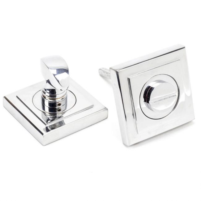 The Concealed Square Bathroom Turn & Release Set - Polished Chrome Showing the Front and the Back The Concealed Square Bathroom Turn & Release Set - Polished Chrome Showing the Front and the Back