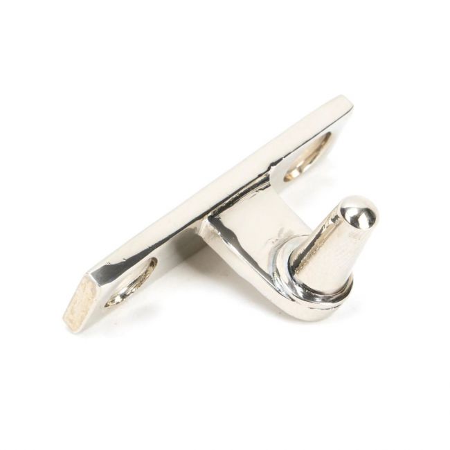 The Cranked Window Peg Rest in Polished Nickel on a White Background The Cranked Window Peg Rest in Polished Nickel on a White Background