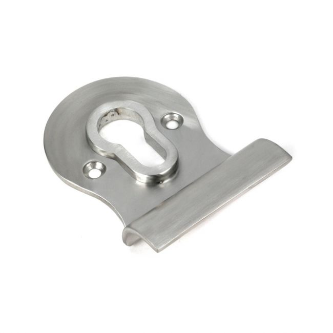 Curved Euro Cylinder Door Pull Escutcheon - Satin Stainless Steel